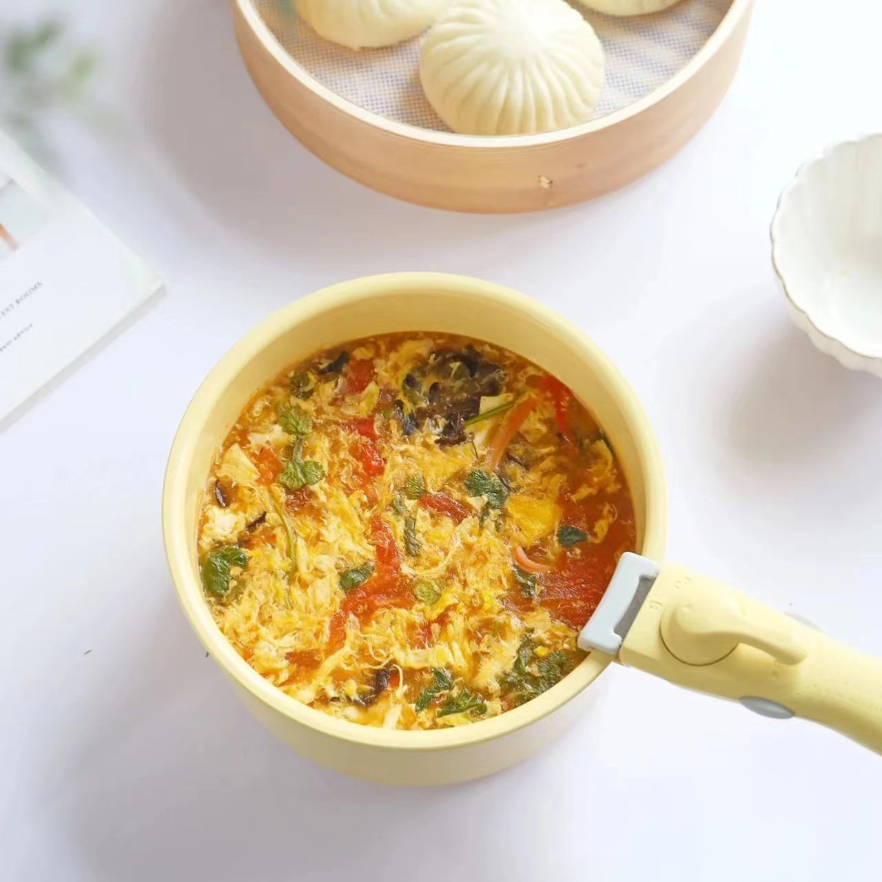 KIMS COOK All Cooker type 18cm Milk Pot + 24cm Fry Pan Set (6pcs) - YELLOW