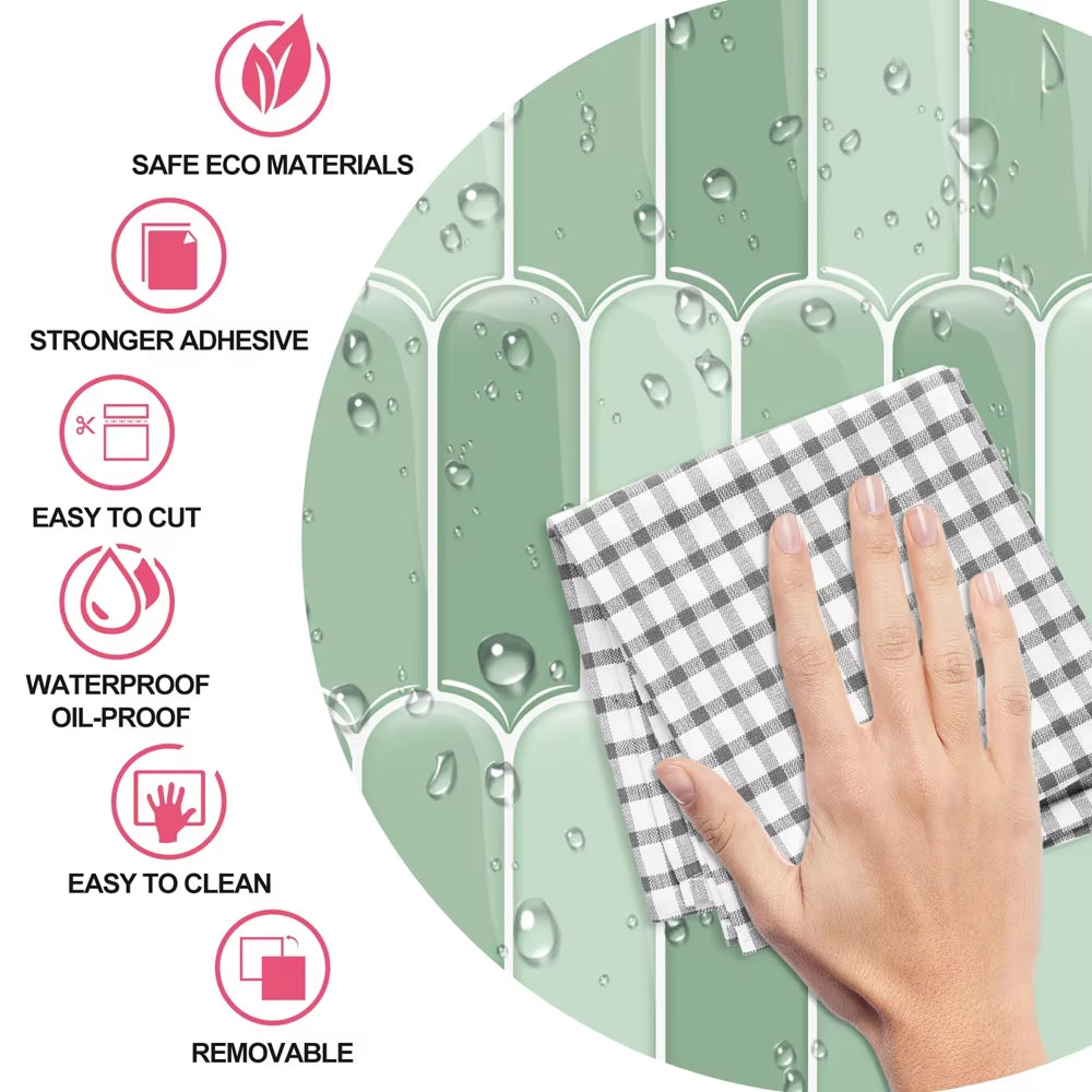 5 Pcs Self-Adhesive 3D Tiles - Jade