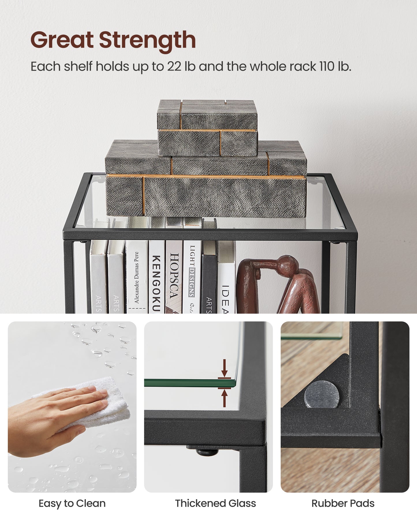 VASAGLE Bookcase, 5-Tier Bookshelf