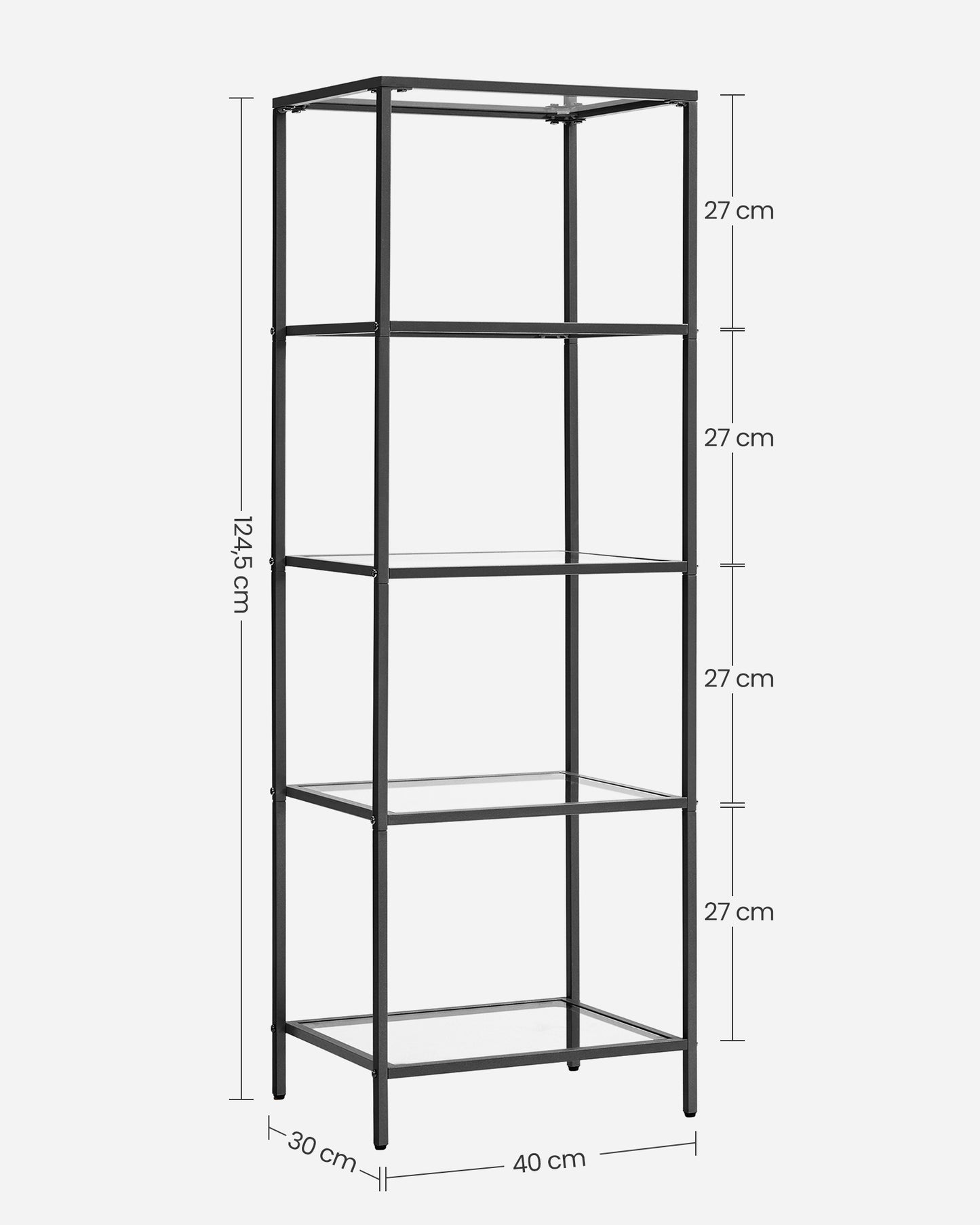 VASAGLE Bookcase, 5-Tier Bookshelf
