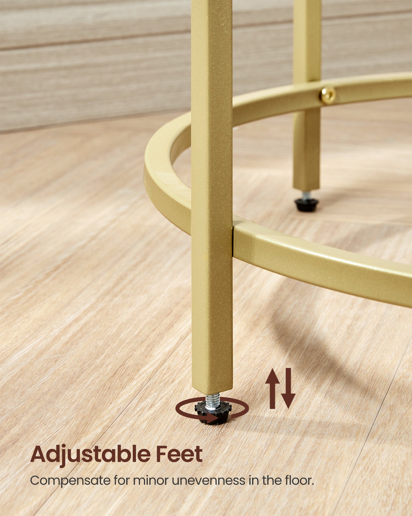 VASAGLE Round Glass Side Table Set of 2