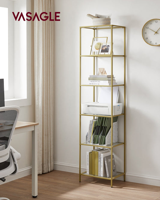VASAGLE Bookcase, 6-Tier Bookshelf