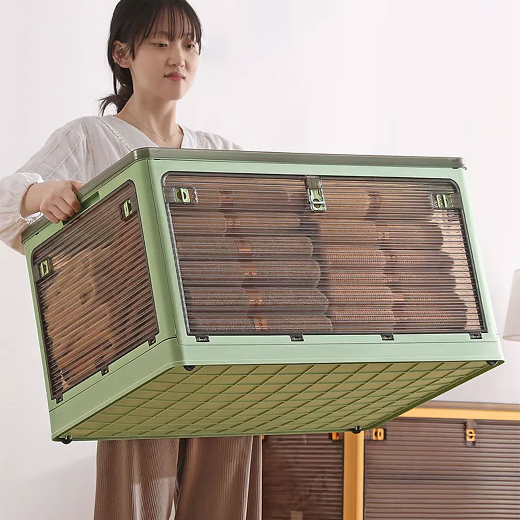 *CLEARANCE* Folding Box Storage Box Yellow 64L - 60cm x 42cm x 34cm