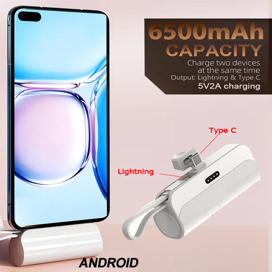 Mini Power Bank Portable Power Bank Charger Dual interface Charger Type-C 6500mAh