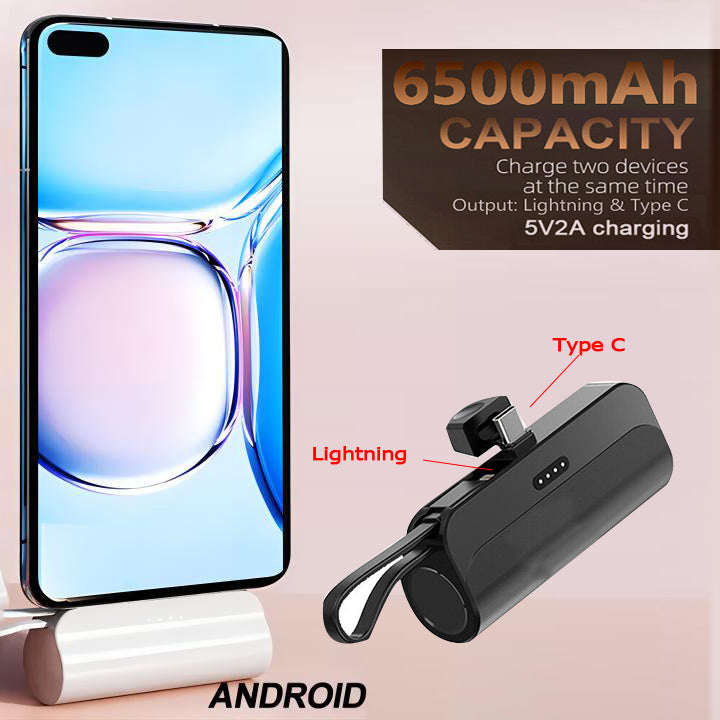 Mini Power Bank Portable Power Bank Charger Dual interface Charger Type-C 6500mAh