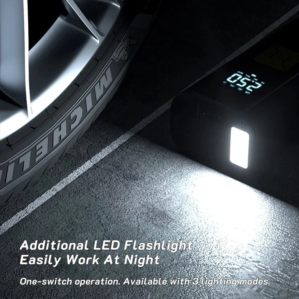 Portable Air Compressor 150PSI Digital Tire Inflator with LED Light & Pressure Gauge