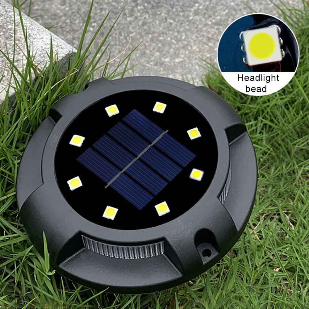 Solar Ground Lights 8+4 LED Solar Lawn Lights 4 Pack