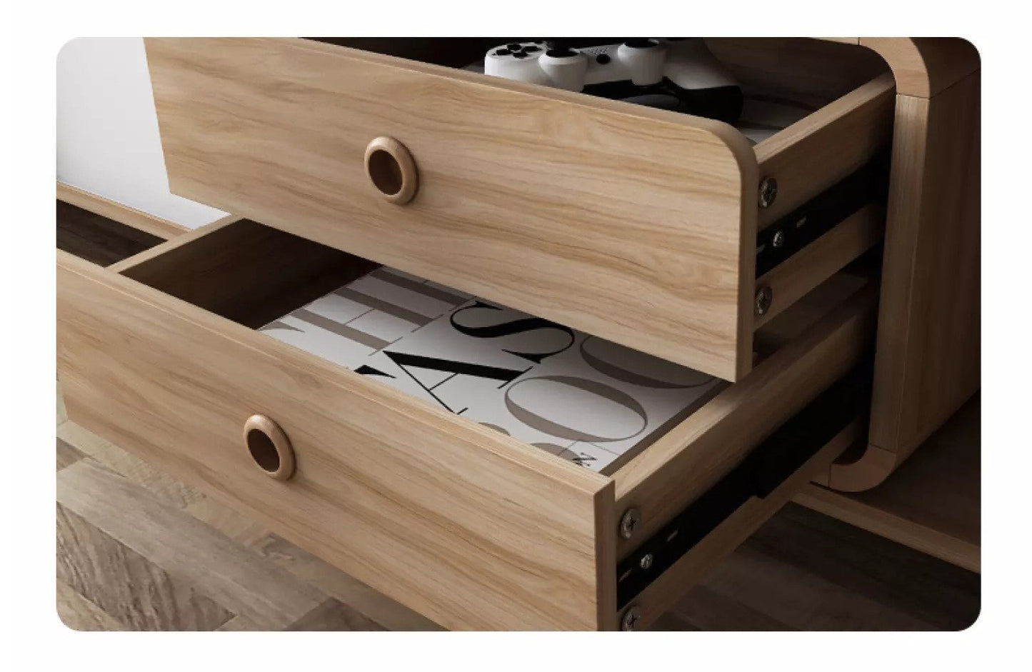 Modern Minimalist Coffee Table with Drawers 100cm