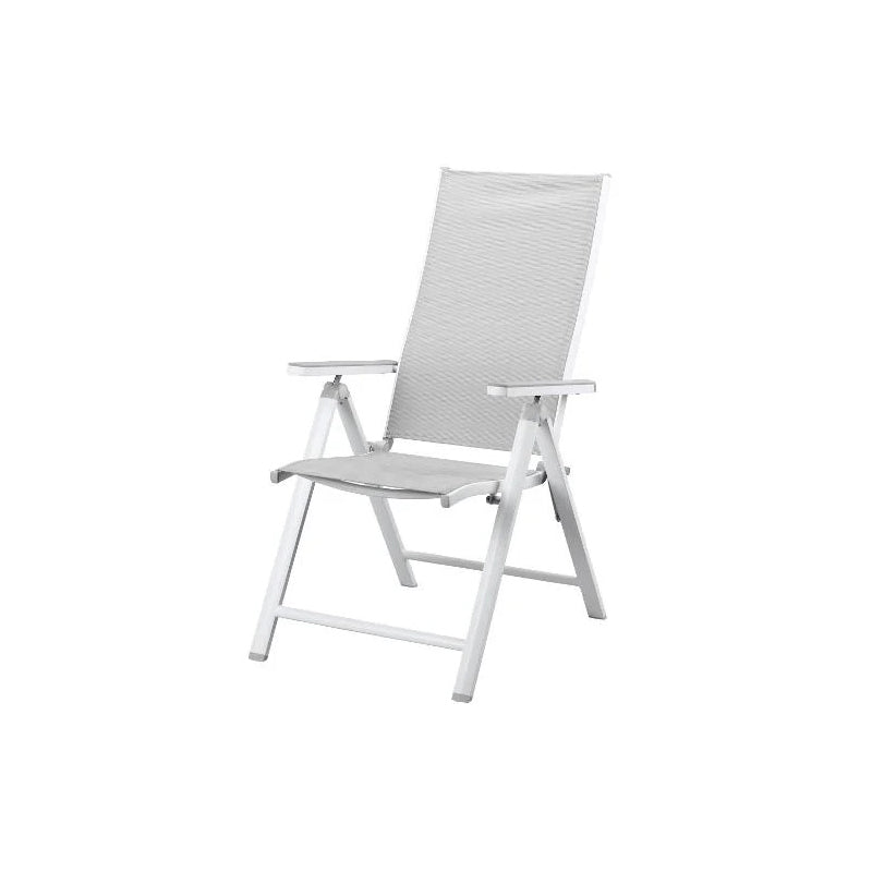 Outdoor Aluminum Chair White 2pc Table Set