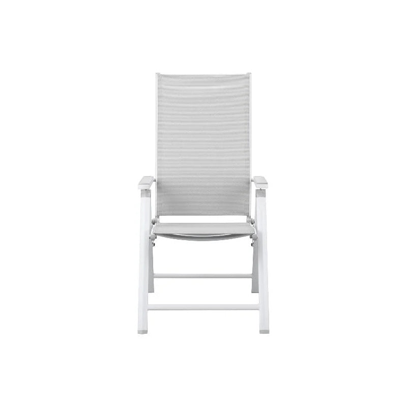 Outdoor Aluminum Chair White 2pc Table Set