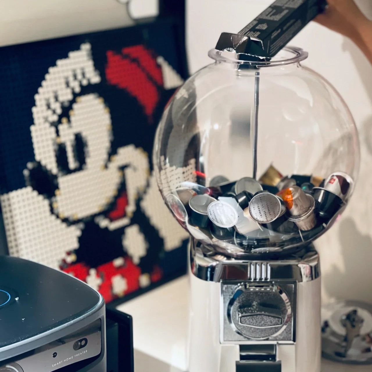 Gacha machine coffee capsule storage - White