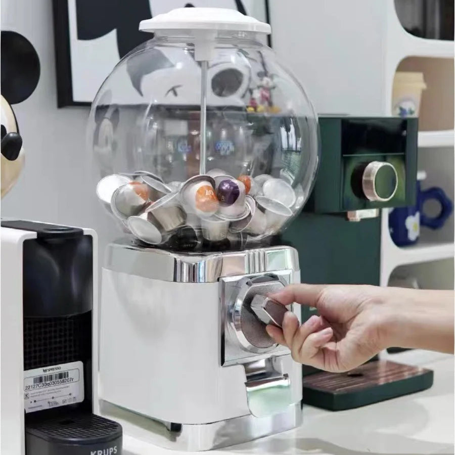 Gacha machine coffee capsule storage - White