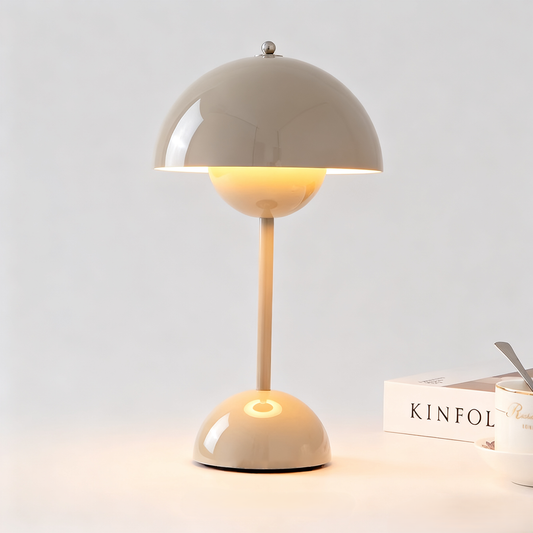 Rechargeable Desk Lamp Nordic Minimalist Mushroom Lamp Retro Gray