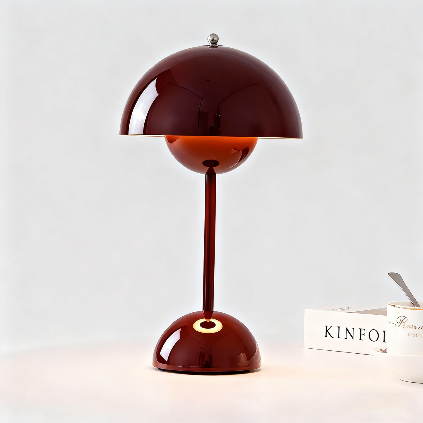 Rechargeable Desk Lamp Nordic Minimalist Mushroom Lamp Retro Red