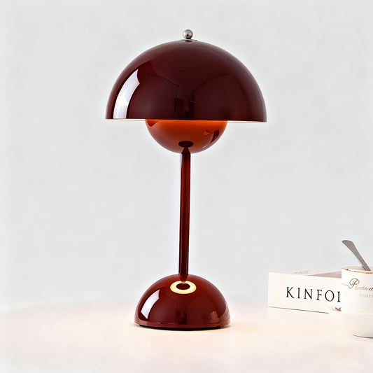 Rechargeable Desk Lamp Nordic Minimalist Mushroom Lamp Retro Red