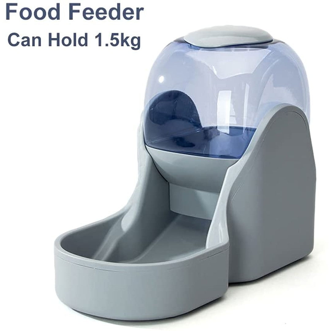 Pet  Food Feeder Water Dispenser Food Feeder Set Gray