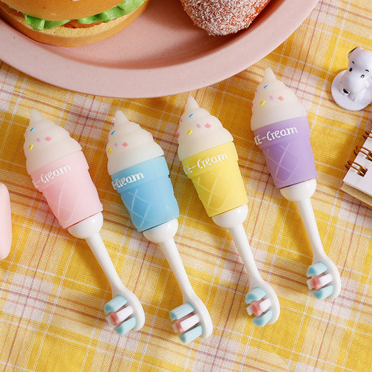 Soft Bristles Tooth brush for Kids - Ice Cream 4 Pcs Set