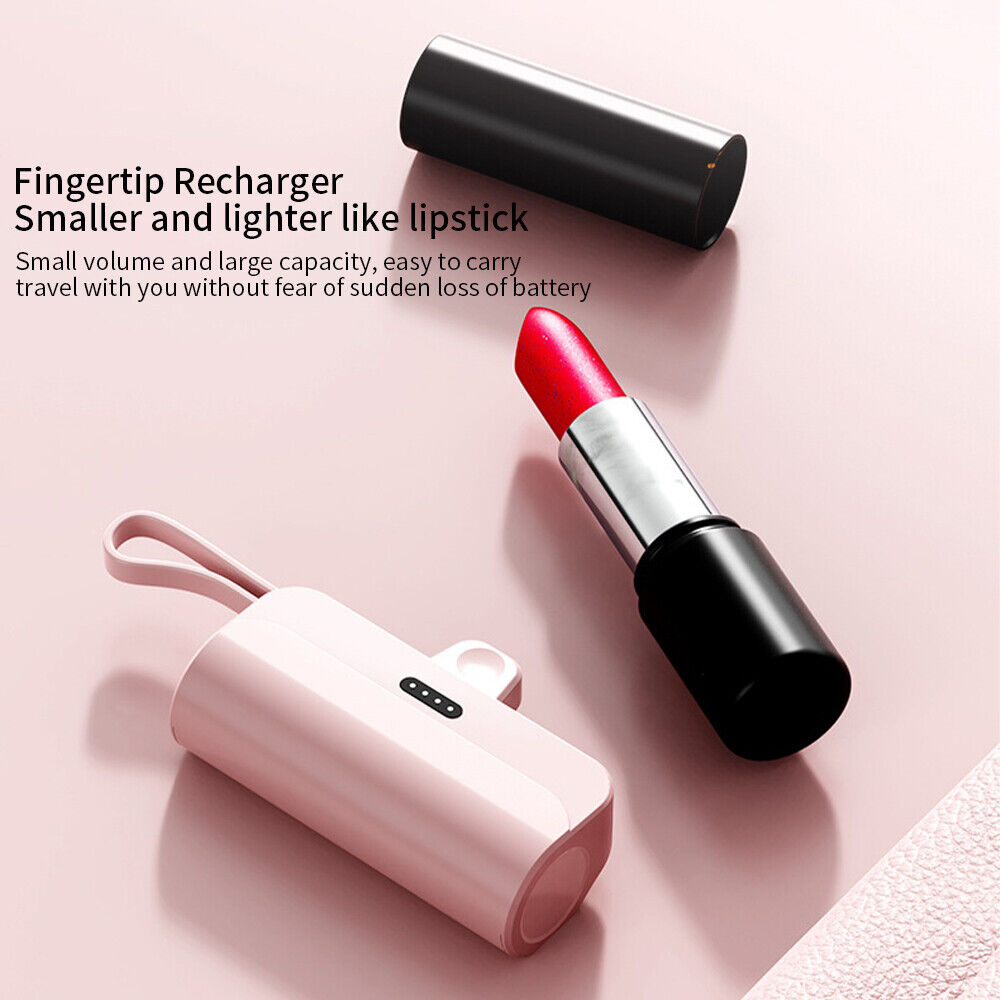 Mini Power Bank Portable 6500mAh UltraCompact Power Bank Battery Pack For iPhone/Android (Lightning / Type-C) White