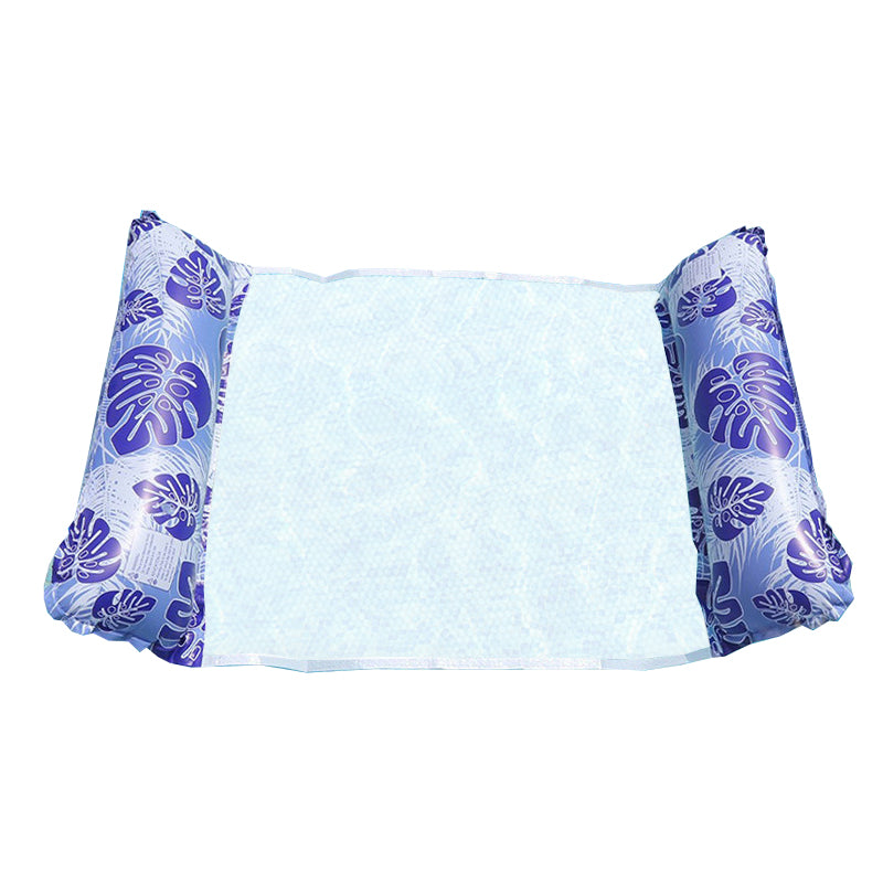 Inflatable Pool Water Float Hammock Lounger Pool Hammock Float Monstera deliciosa - Blue