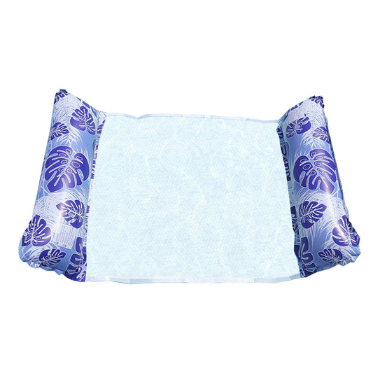 Inflatable Pool Water Float Hammock Lounger Pool Hammock Float Monstera deliciosa - Blue