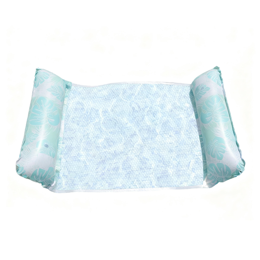 Inflatable Pool Water Float Hammock Lounger Pool Hammock Float Monstera deliciosa - Green