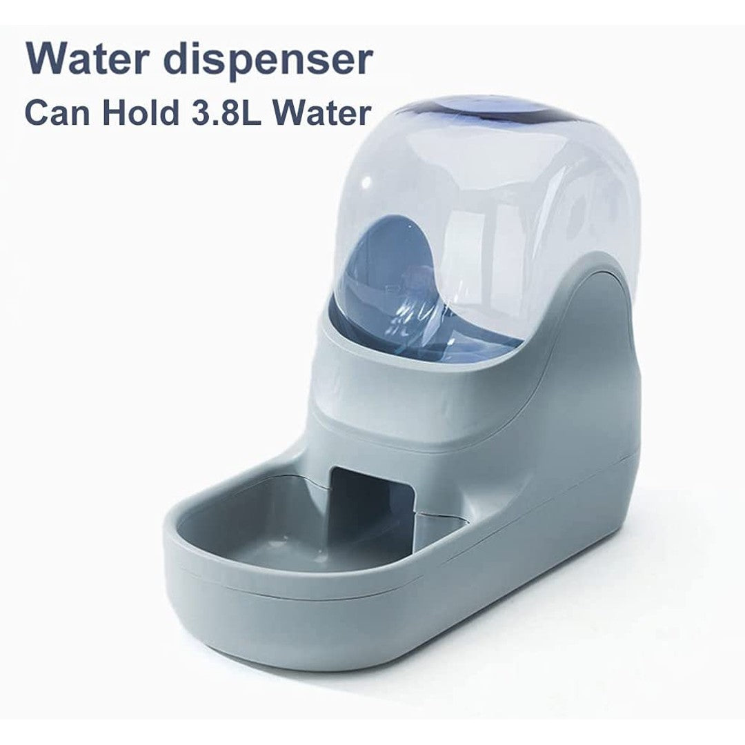 Pet  Food Feeder Water Dispenser Food Feeder Set Gray