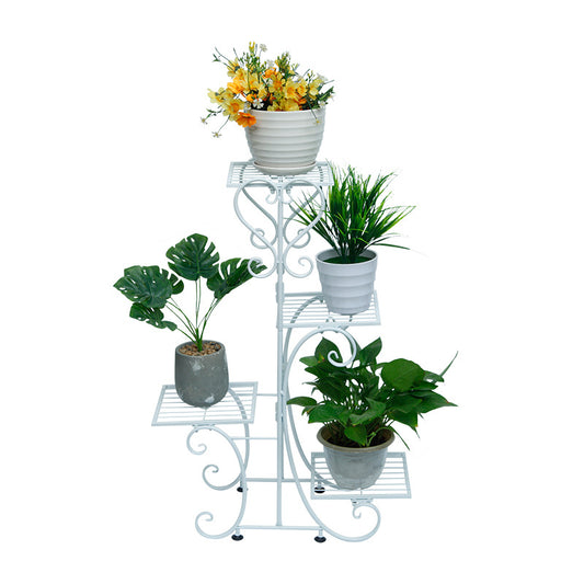 4 Tier Metal Plant Shelves Plant Stand Plant Rack White