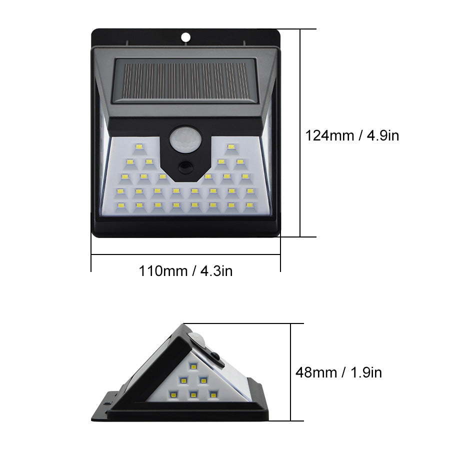 40 LED Solar Power Wall Light 3 Modes Body Sensor