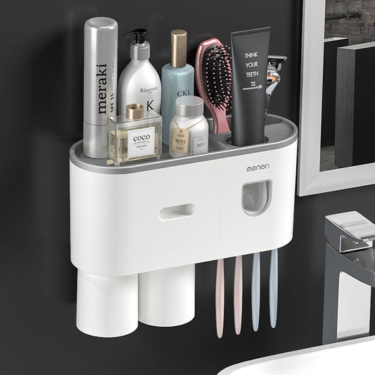 Toothbrush Holder Rack Bathroom Storage Organiser 2 Cups