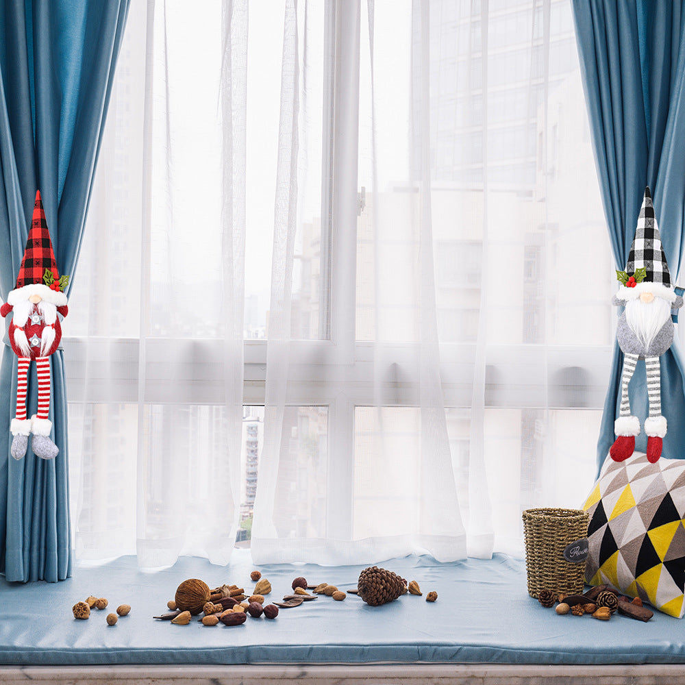 Christmas Curtain Tieback Buckle Set of 2 Gnome Curtain Tiebacks Holder Fastener Buckle Window Christmas Ornaments Decorations Home Décor