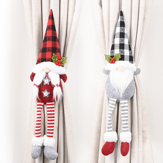 Christmas Curtain Tieback Buckle Set of 2 Gnome Curtain Tiebacks Holder Fastener Buckle Window Christmas Ornaments Decorations Home Décor