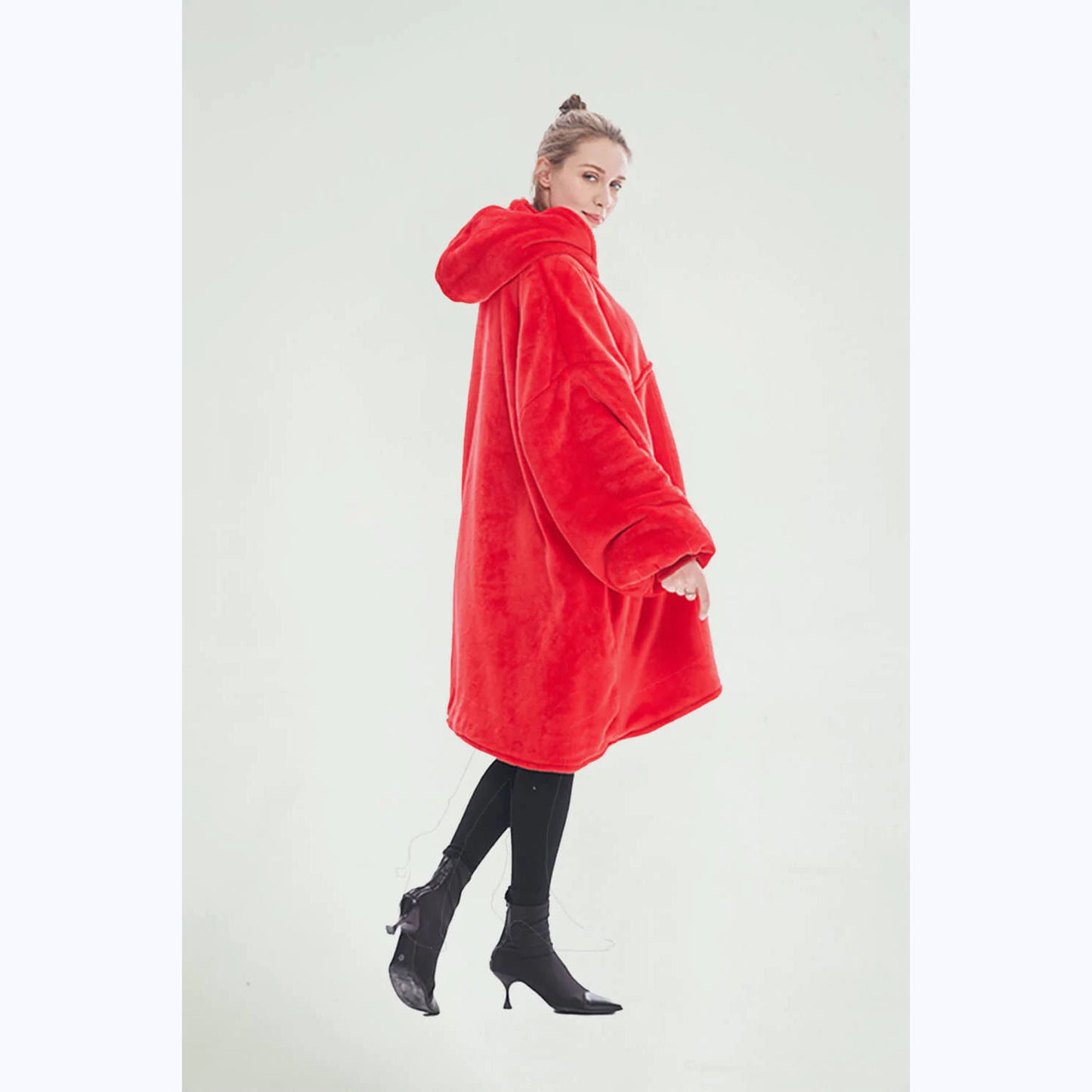 EXTRA THICK Oversized Microfiber Wearable Blanket Red