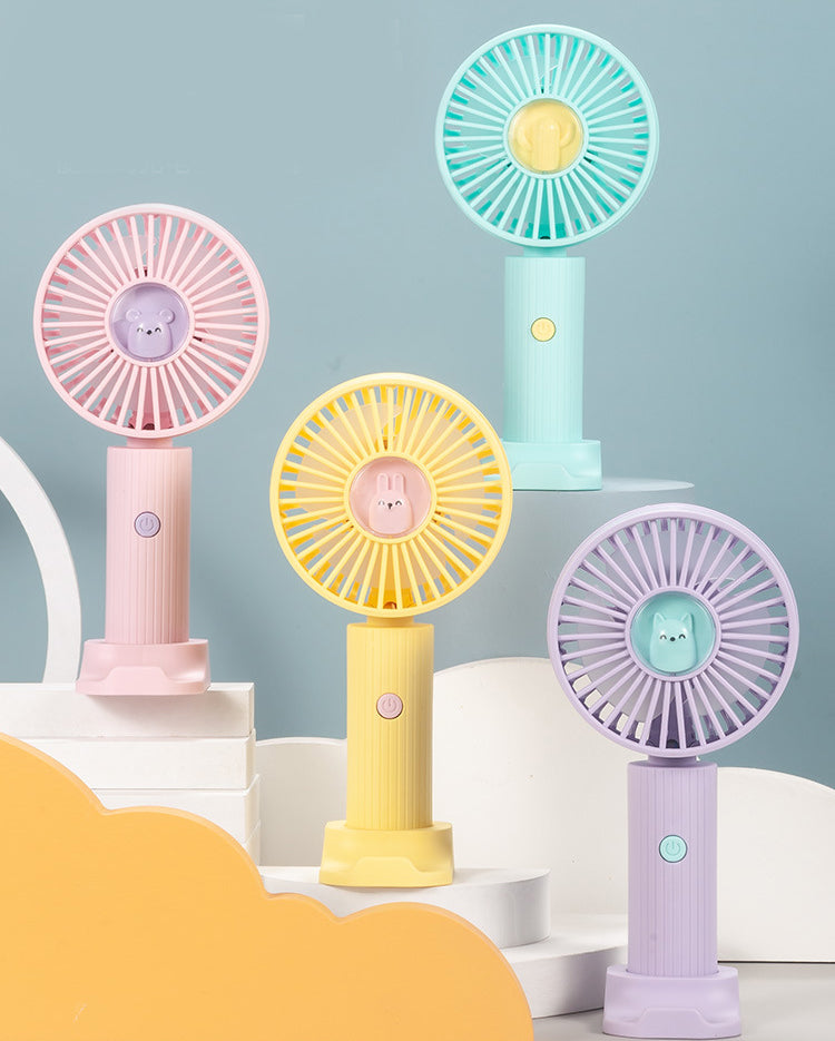Portable Rechargeable Mini Fan Round Purple