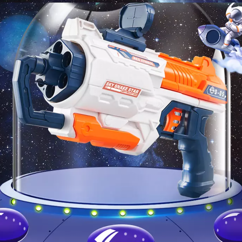 6-Dart Manual Soft Bullet Gun – Slam Fire Blaster with 20 Safe Foam Darts and Targets