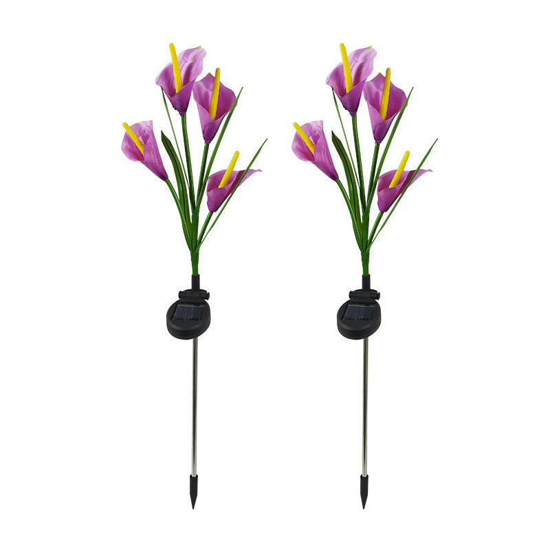 Outdoor Solar Garden  Lights Calla Lily (2 Pack)- Purple
