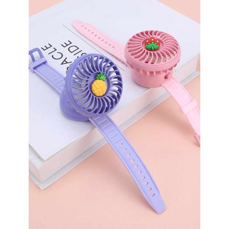 Portable Rechargeable Mini Watch Fan Purple