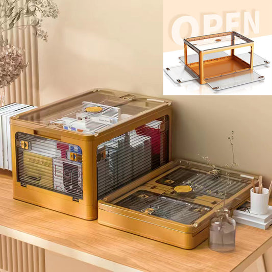 Desktop Storage Box Folding Yellow - 40.5cm x 29cm x 24.5cm