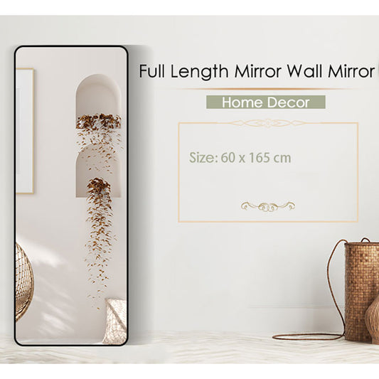 Full Body Mirror Full Length 165 cm Aluminum Frame Modern Round Corner Wall Mirrors Floor Mirror