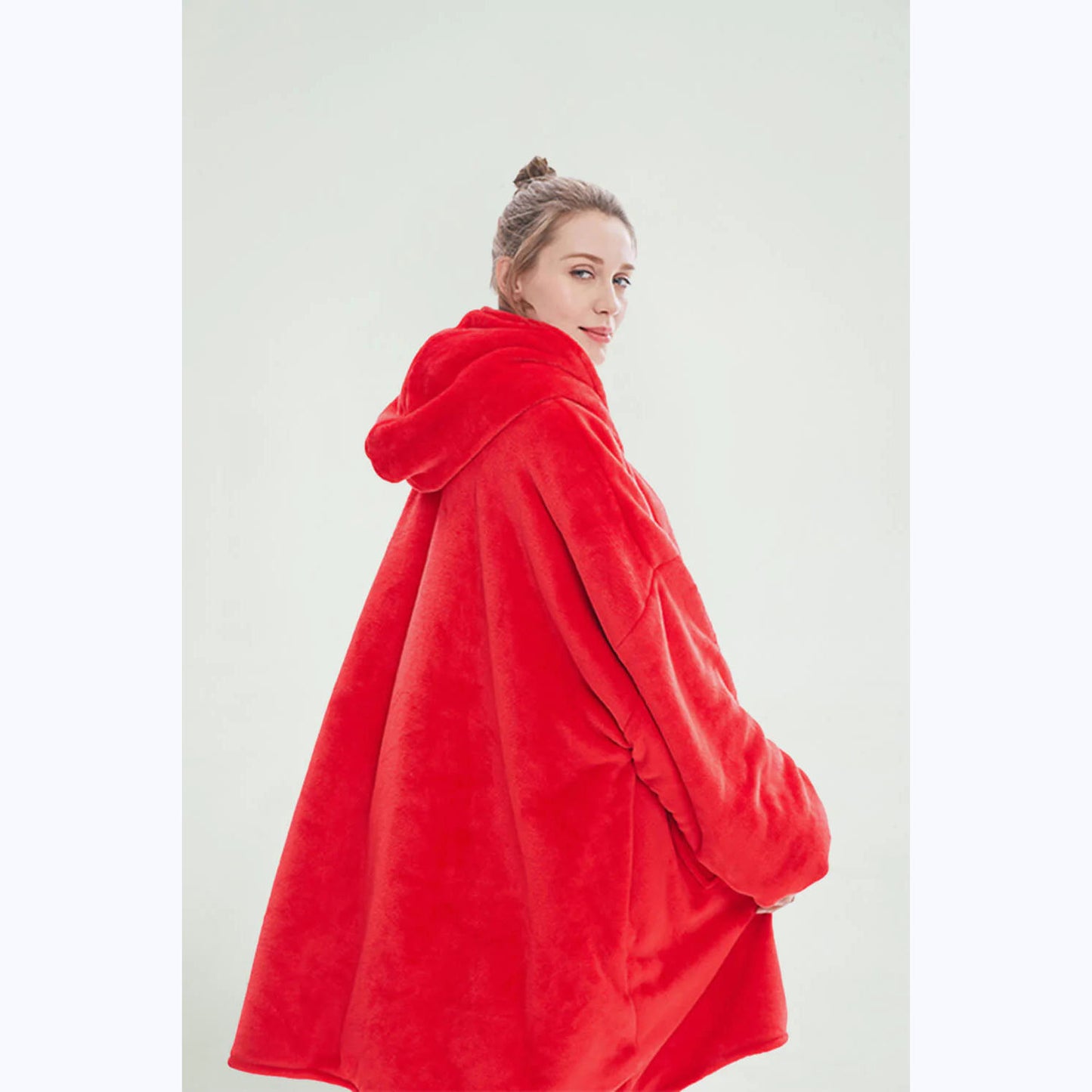EXTRA THICK Oversized Microfiber Wearable Blanket Red