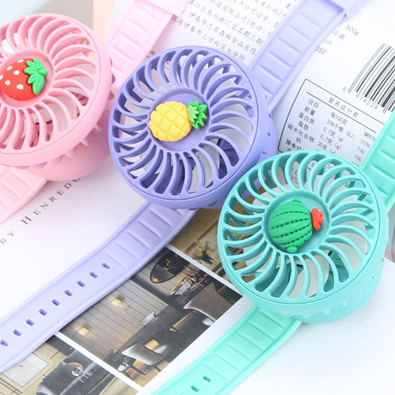 Portable Rechargeable Mini Watch Fan Purple