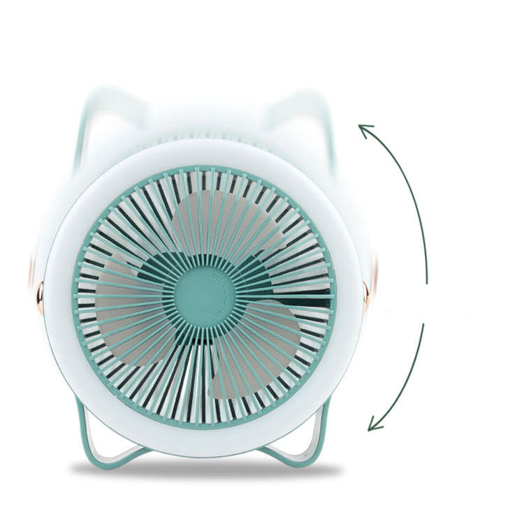 Portable Rechargeable Desktop LED Fan Green
