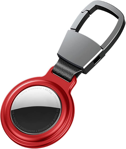 AirTag Case with Carabiner Red, Secure Holder Protective Cover for Air Tag with Sturdiness Aluminum Alloy Case - Blue