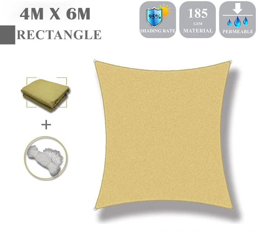 Sun Shade Sail Rectangle 4m x 6m