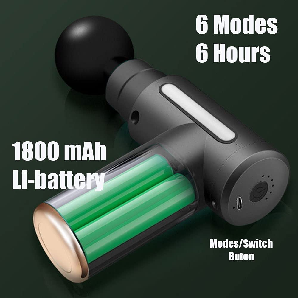 Percussion Muscle Massage Gun Handheld Deep Tissue Massager Gun Black