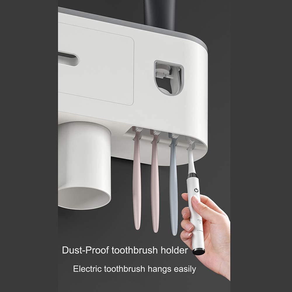 Toothbrush Holder Rack Bathroom Storage Organiser 2 Cups