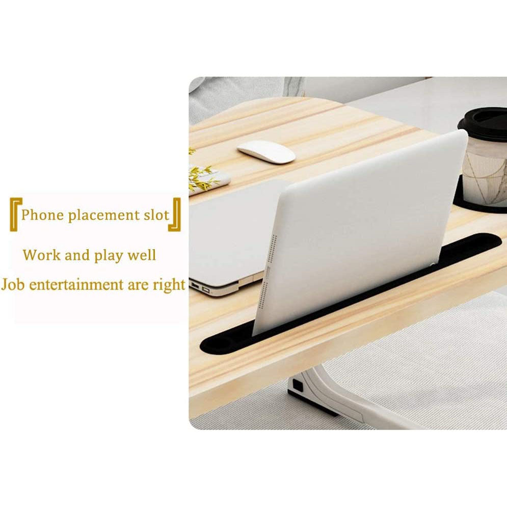 Laptop Bed Table with Drawer White