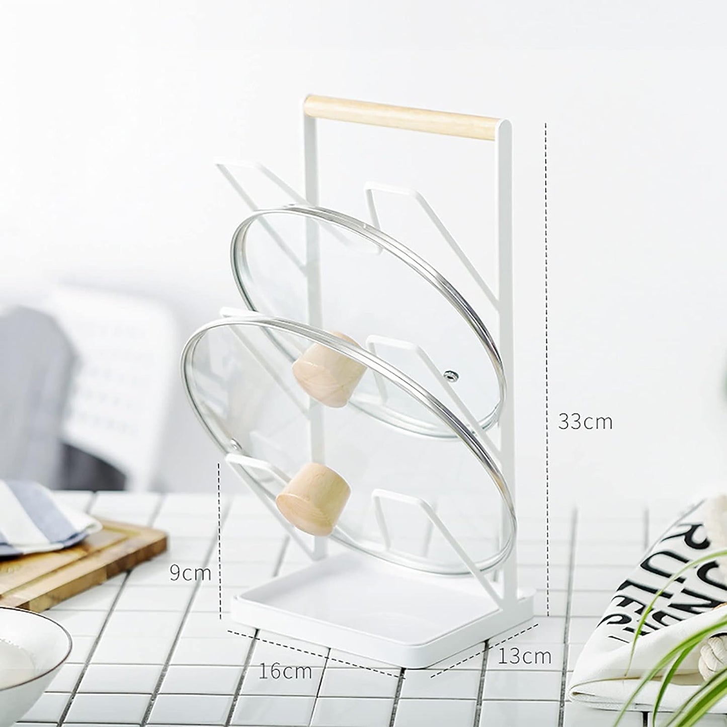 Kitchen Pot Lid Rack Holder Over Sink Drainer Shelf Compatible with Kitchen Supplies Storage Counter Organizer