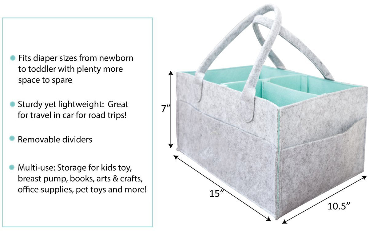 Baby Nappy Caddy Organizer - Green