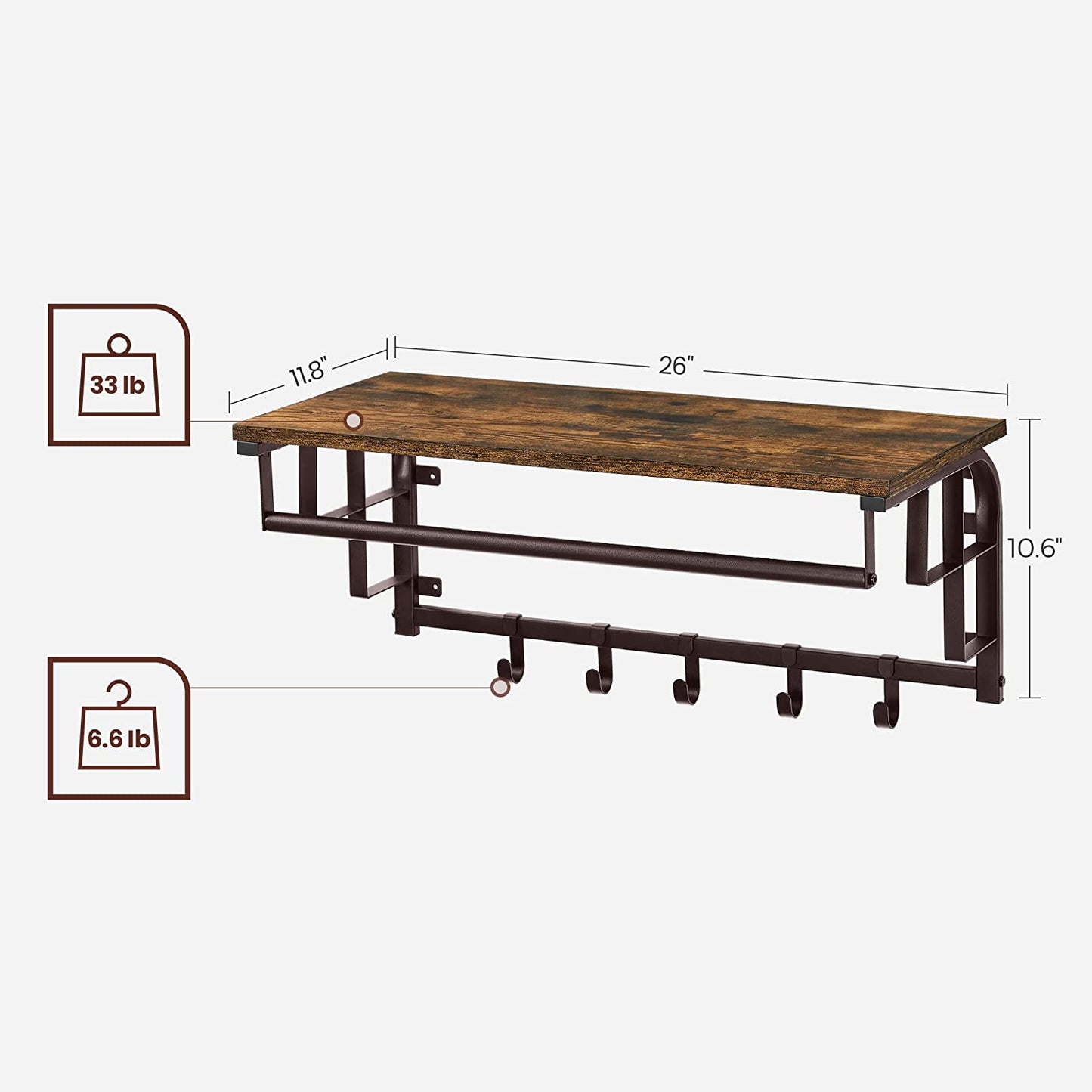 VASAGLE all-Mounted Coat Rack