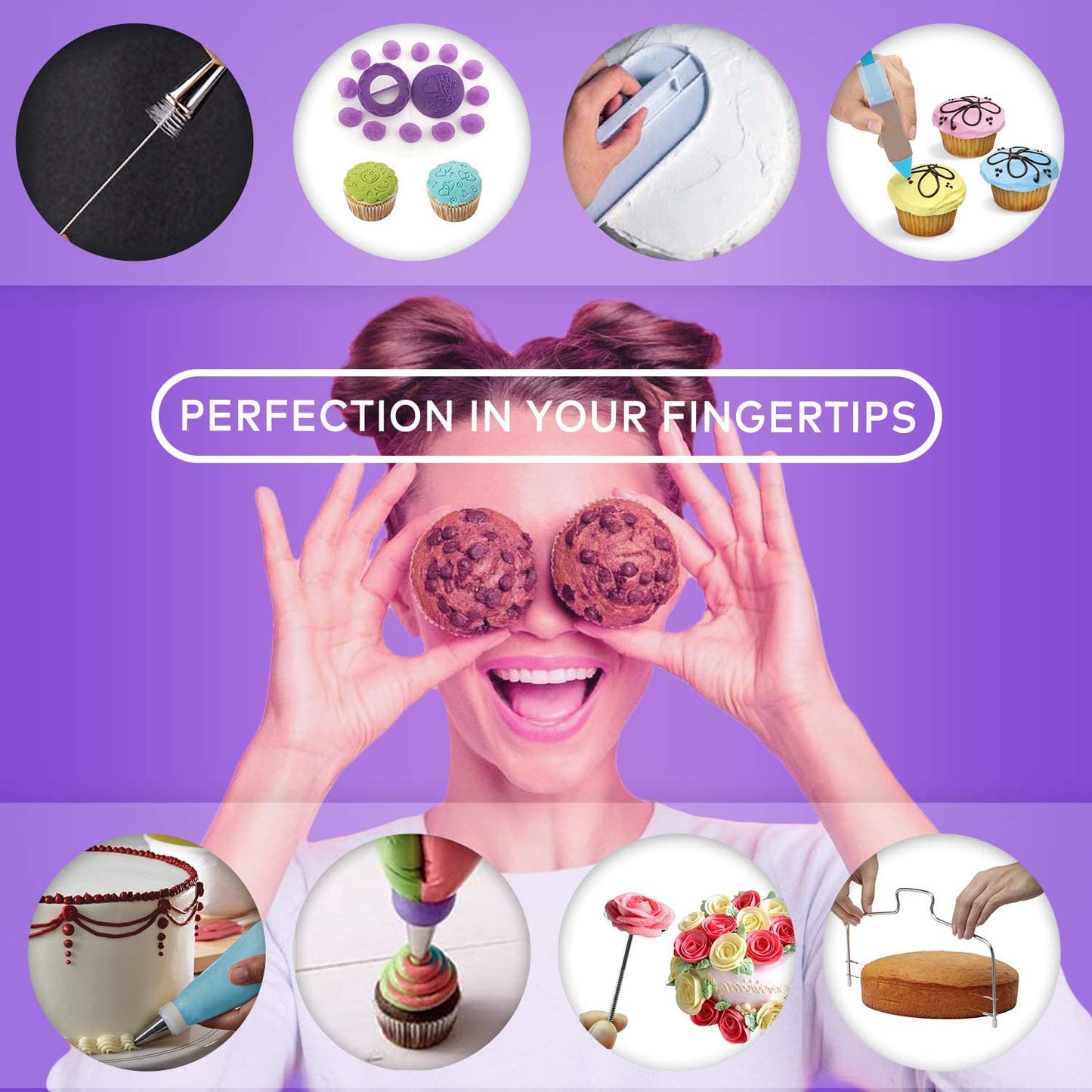 137Pcs Cake Decorating Tools Kit Turntable Stand Icing Spatulas Nozzle Tip